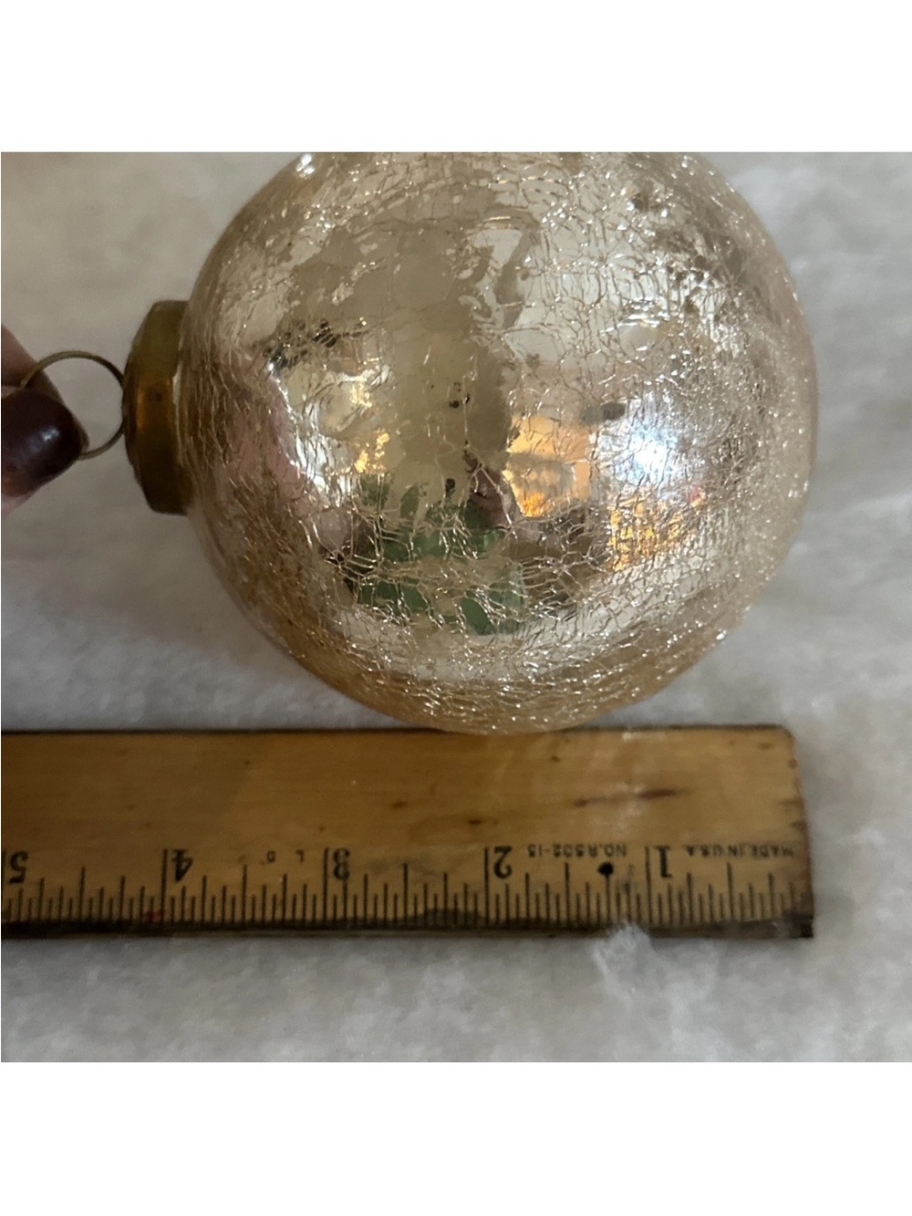 Set Of 2 Pottery Barn 4" Crackle Mercury Glass Kugel Ball Ornaments Silver - Picture 3 of 4